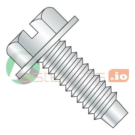 NEWPORT FASTENERS 5/16"-18 x 3/16 in Slotted Hex Machine Screw, Zinc Plated Steel, 200 PK 366559